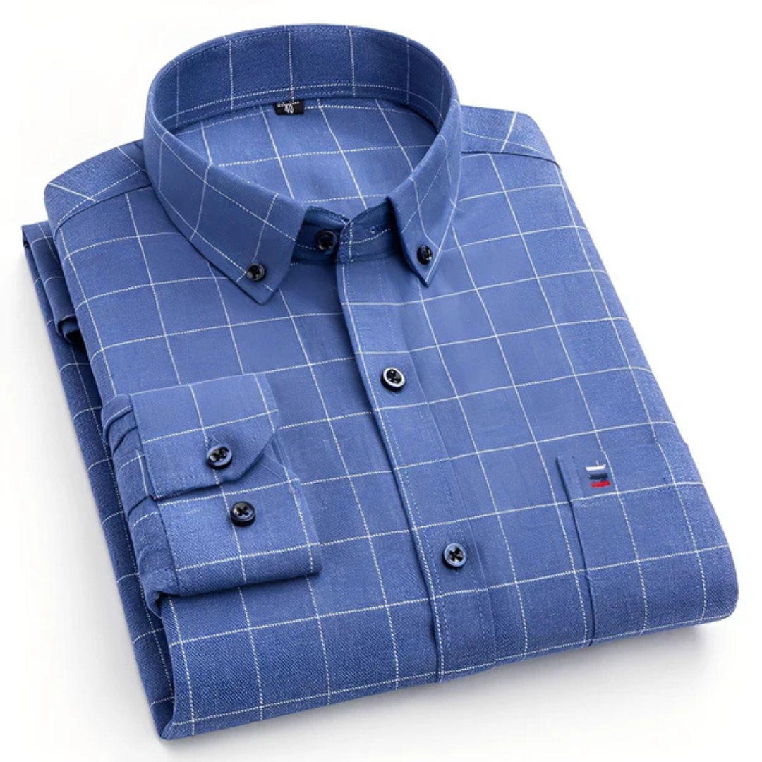 Nikollas - Casual long-sleeve checkered shirt
