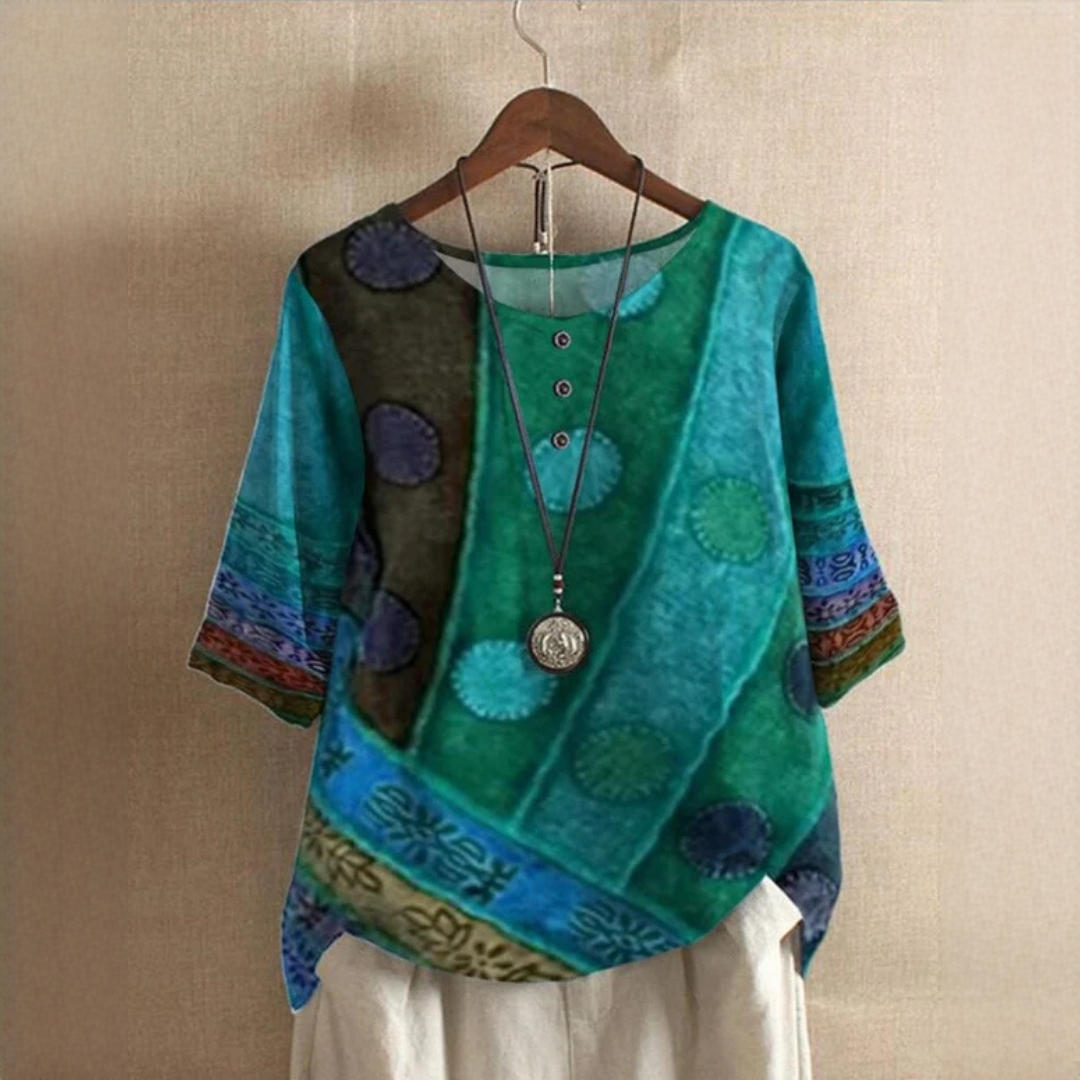 Jessel - Stylish blouse with a round neckline