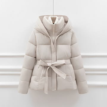 Jackalyn - Comfortable jacket with hood and belt