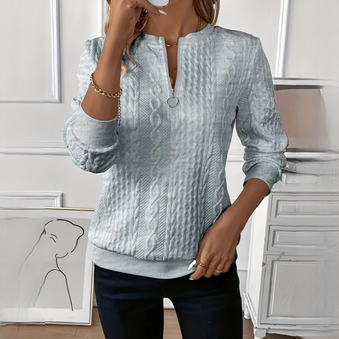 Hedie - Stylish and refined zip-up sweater
