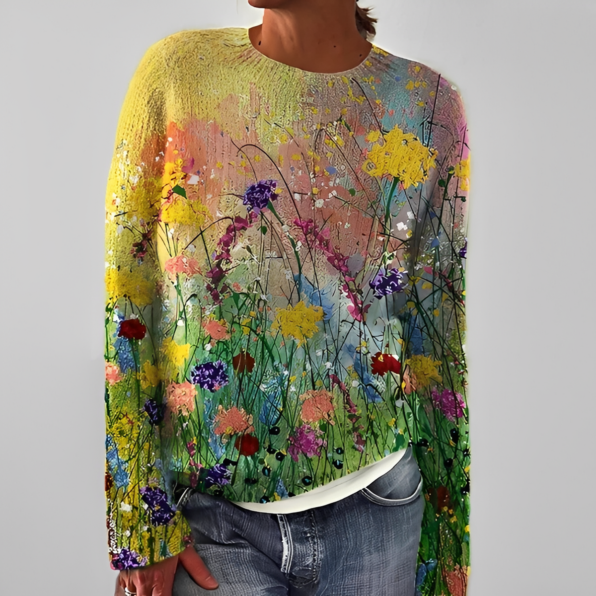 Liliane - Fashionable crew neck sweater