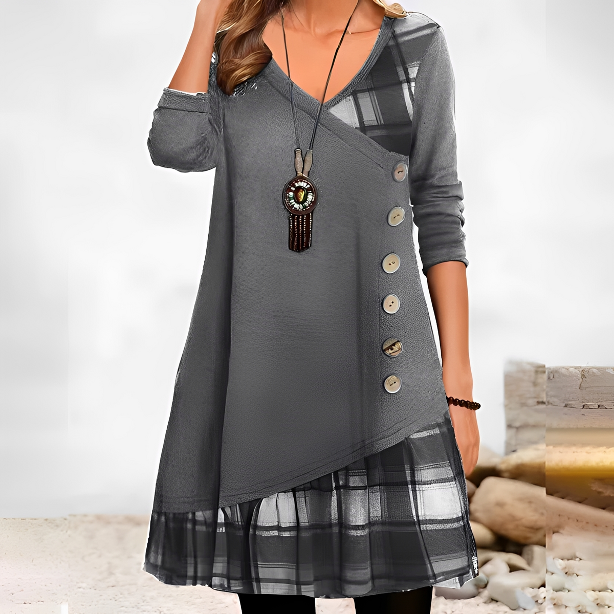 Shawnee - Elegant and warm long-sleeve mini dress