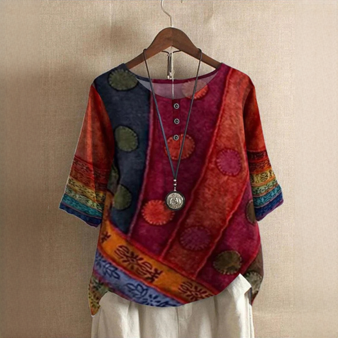 Jessel - Stylish blouse with a round neckline