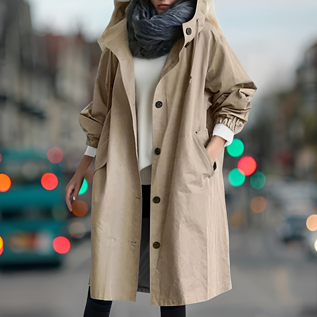 Bethany - Resistant hooded raincoat