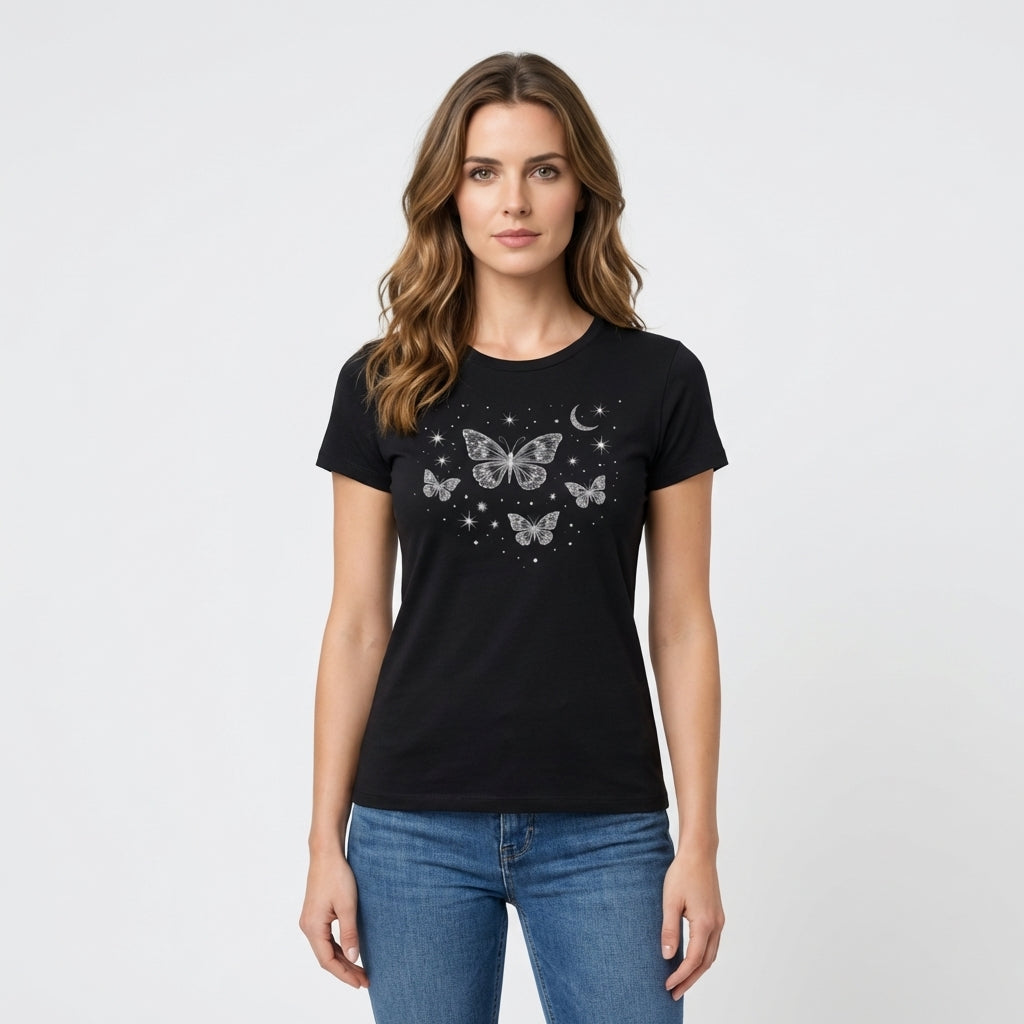 Black Cotton T-Shirt Model