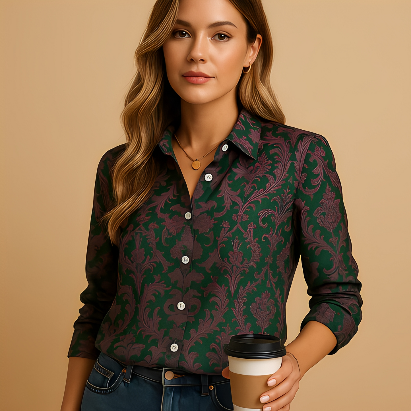 Alesha - Stylish Long-Sleeved Blouse
