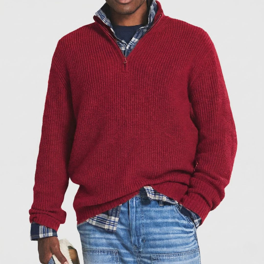 Sean - Cozy Half Zip Sweater For Men