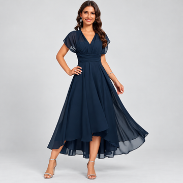 Elisa – Stylish Midi Dress with V-Neck