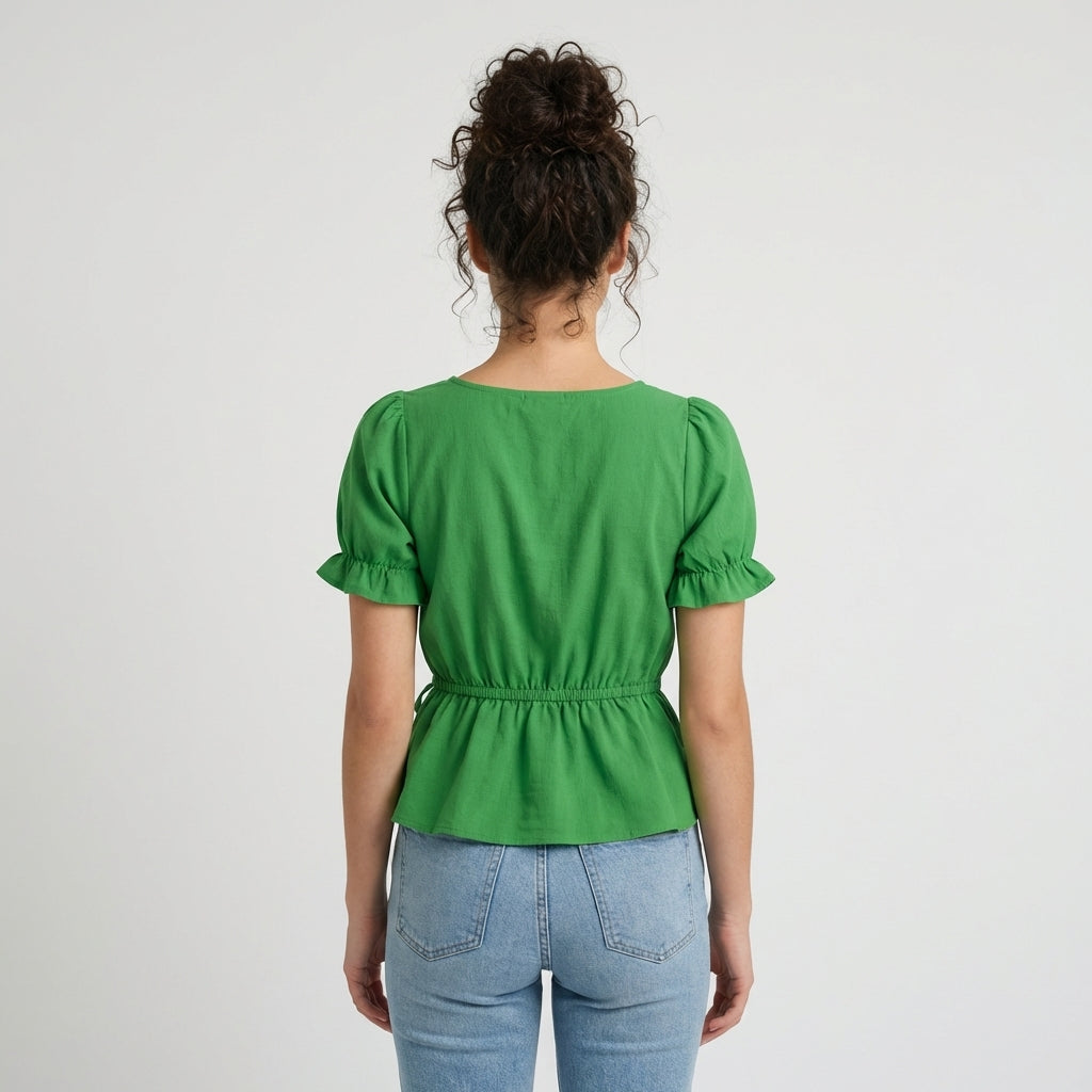 Green Cotton Blouse