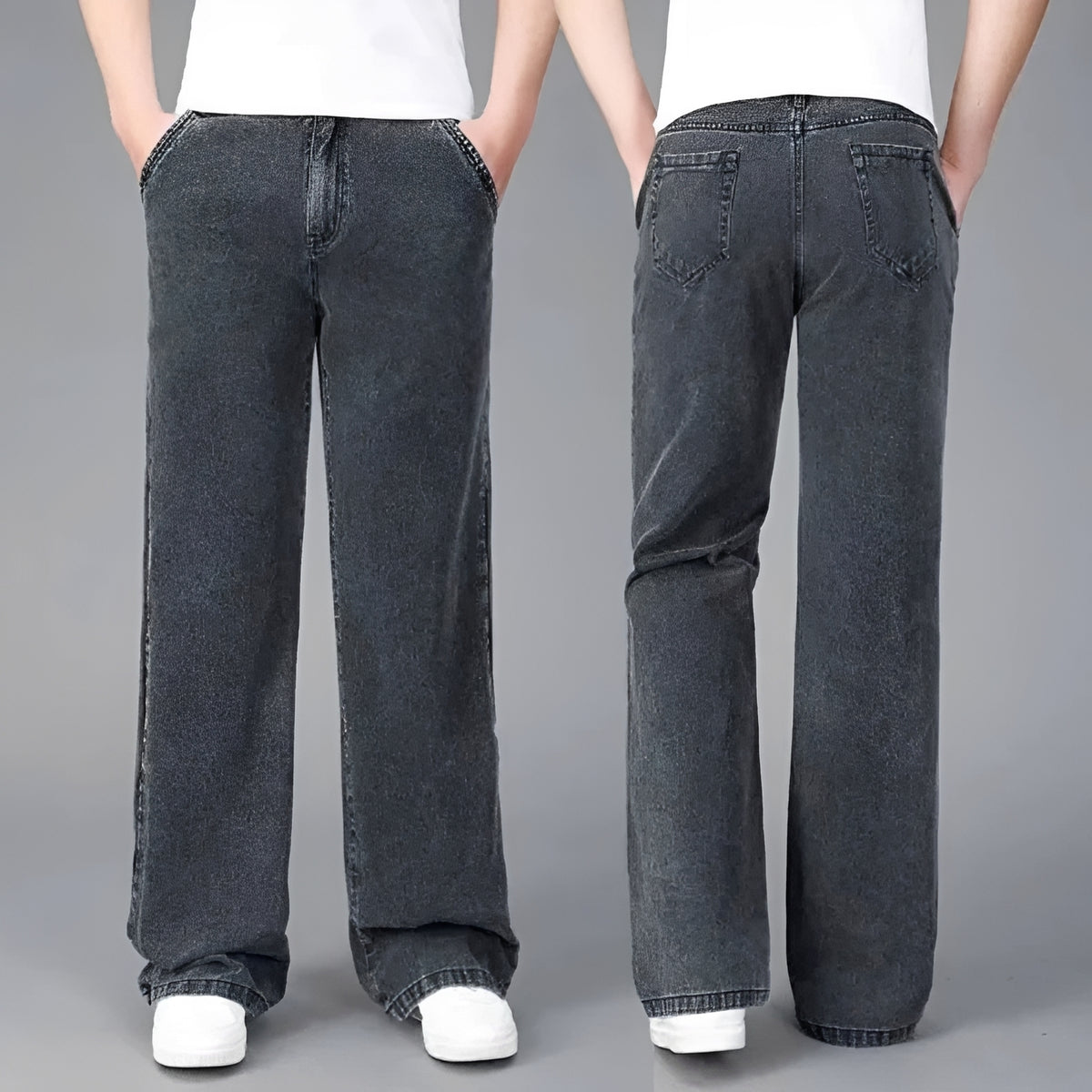 Bootcut Jeans for Men with Flared Leg and Multiple Pockets - Relaxed Fit