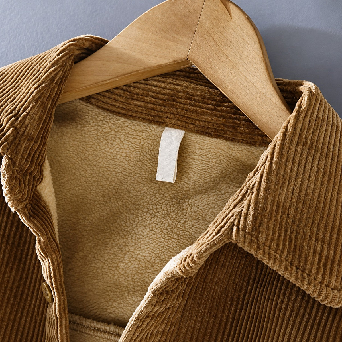 Cord Shirt Men - Button Closure, Two Chest Pockets, Regular Fit