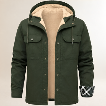 Dapper Jacket Men's Hooded Snap-Front with Chest Flap Pockets, Regular Fit