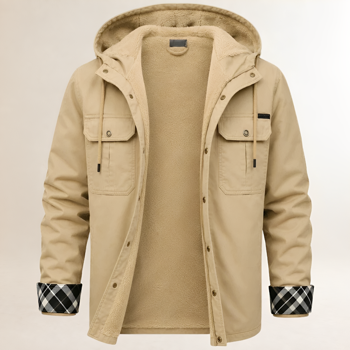 Dapper Jacket Men's Hooded Snap-Front with Chest Flap Pockets, Regular Fit