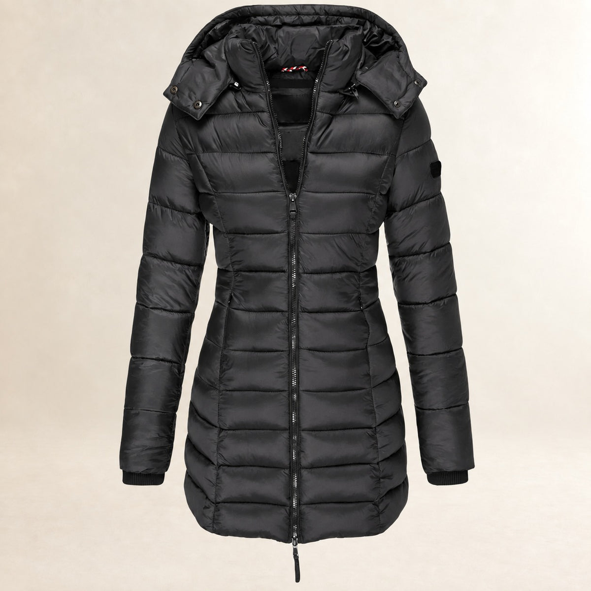 Hooded Puffer Jacket for Women - Lightweight, Zip Closure, Quilted Design