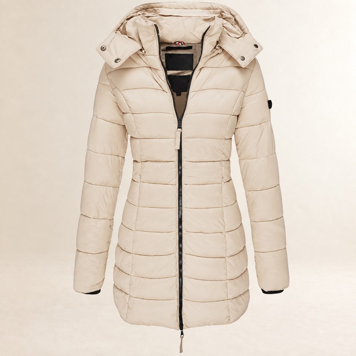 Hooded Puffer Jacket for Women - Lightweight, Zip Closure, Quilted Design