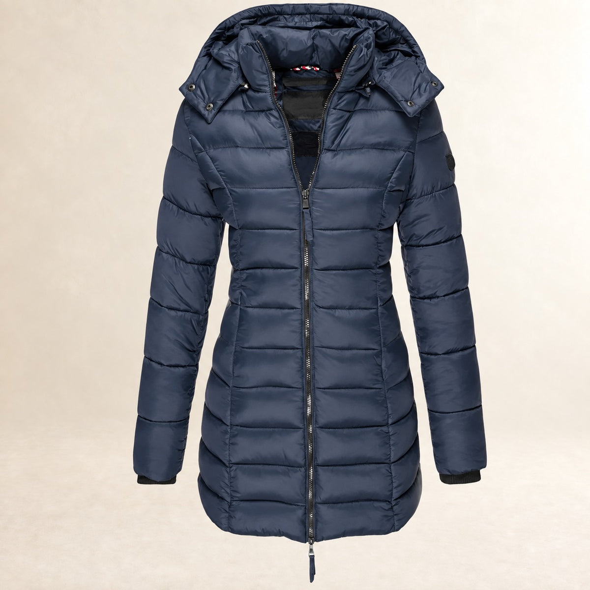 Hooded Puffer Jacket for Women - Lightweight, Zip Closure, Quilted Design