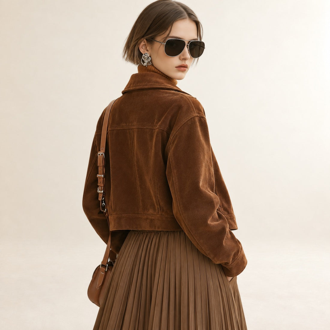 Jacket for Women Casual Zipper Pocket Short Design Relaxed Fit