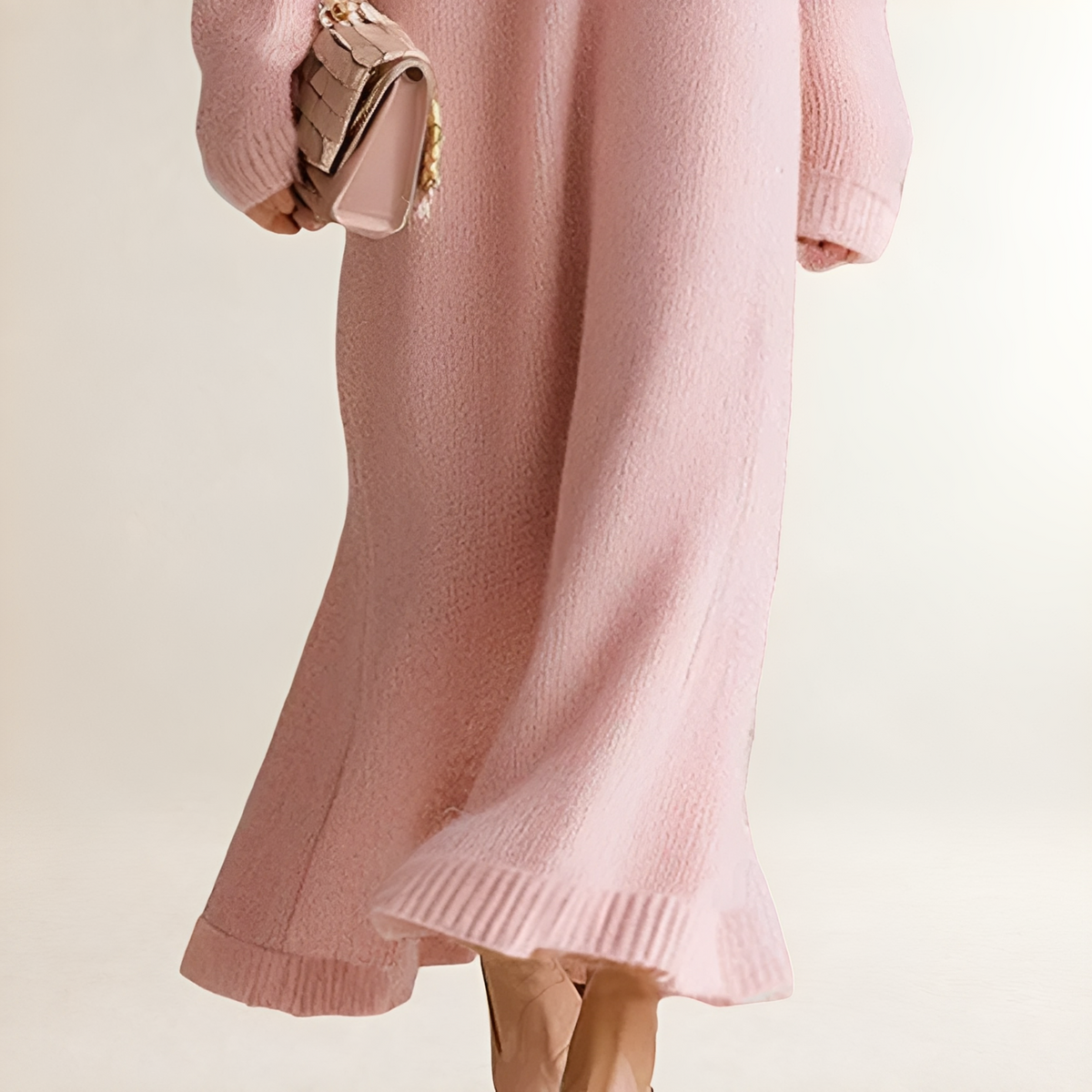 Maxi Dress for Women Off-the-Shoulder Loose Fit Long Sleeve