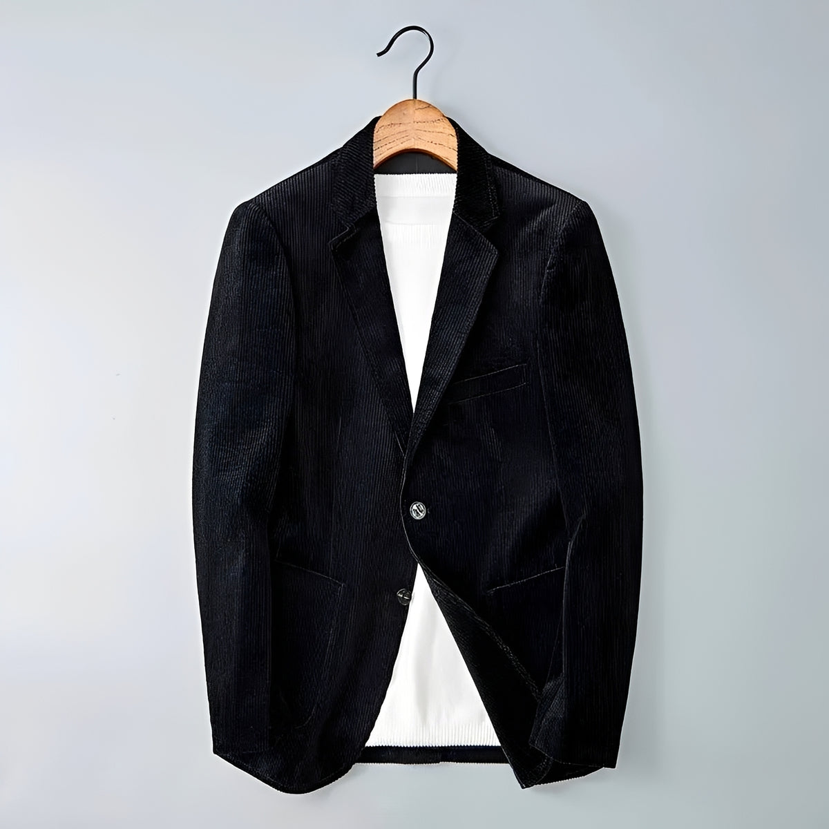 Men's Blazer - Double-Breasted Design with Notched Lapels, Tailored Fit