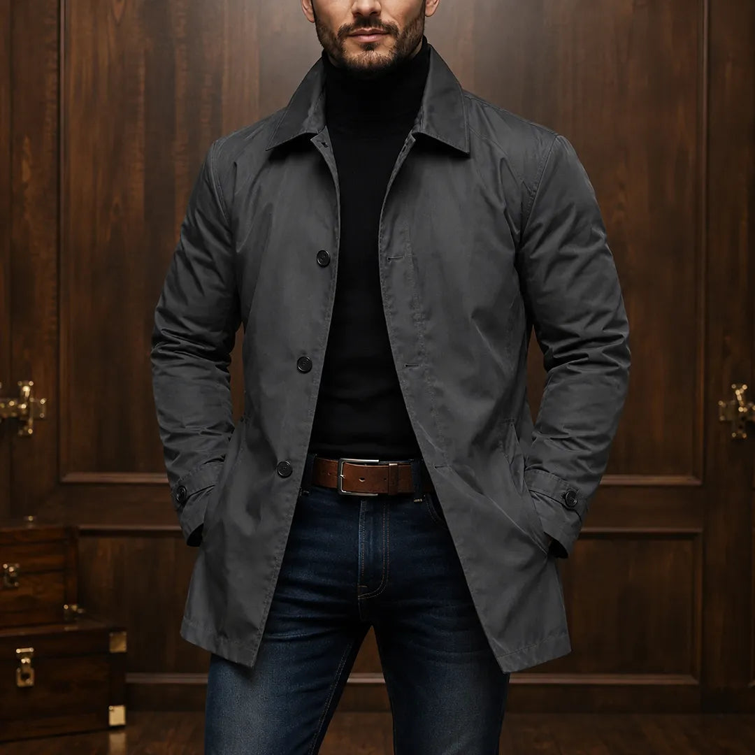 Men's Casual Coat - Button Closure, Classic Collar, Tailored Fit