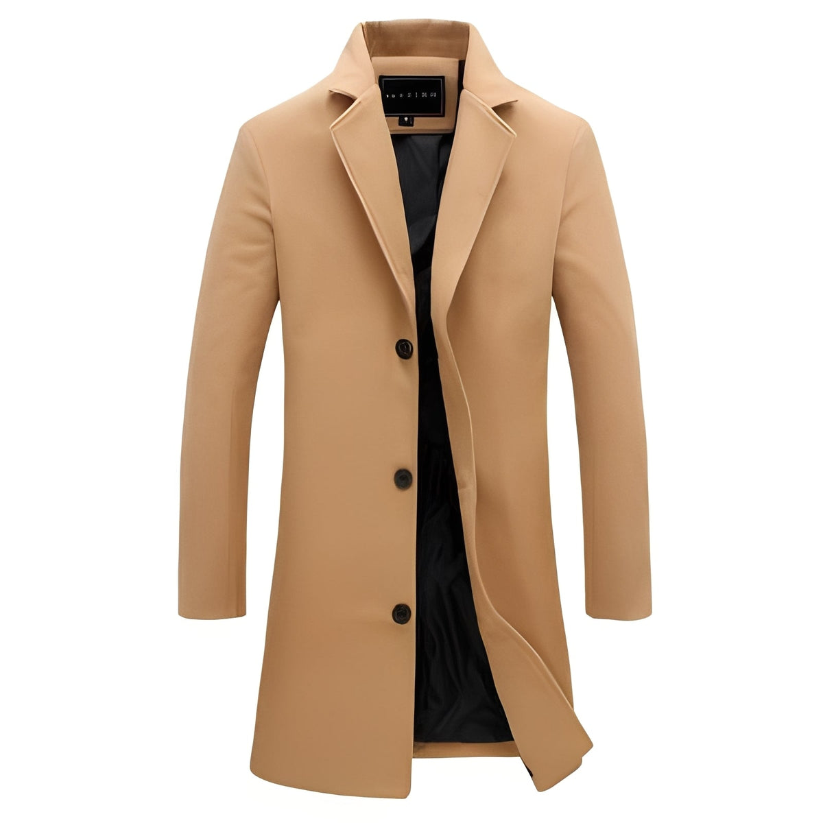 Men's Coat Seasonal Classic Fit with Button Closure and Notched Collar