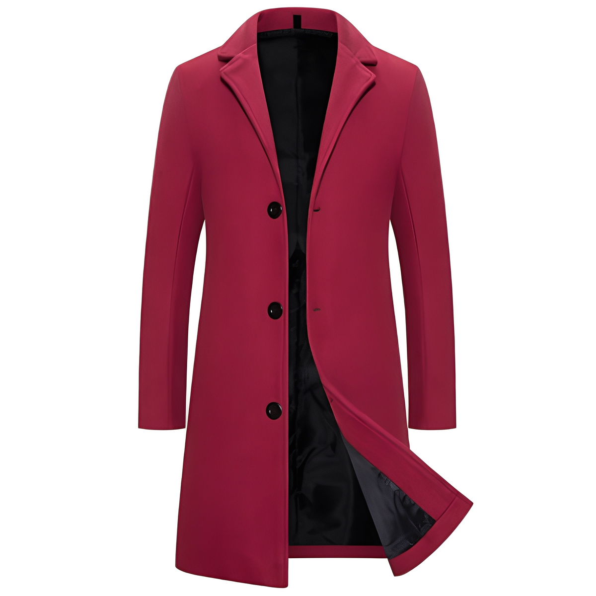 Men's Coat Seasonal Classic Fit with Button Closure and Notched Collar