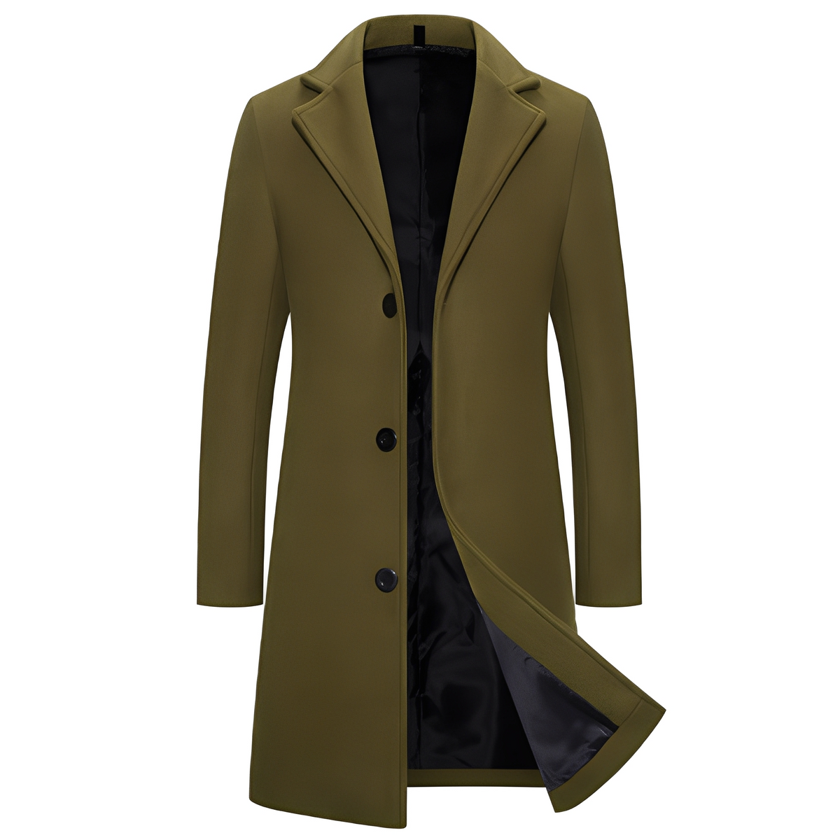 Men's Coat Seasonal Classic Fit with Button Closure and Notched Collar