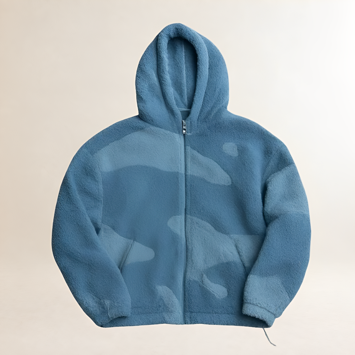 Men's Hooded Zip-Up Jacket - Color Block Design, Relaxed Fit