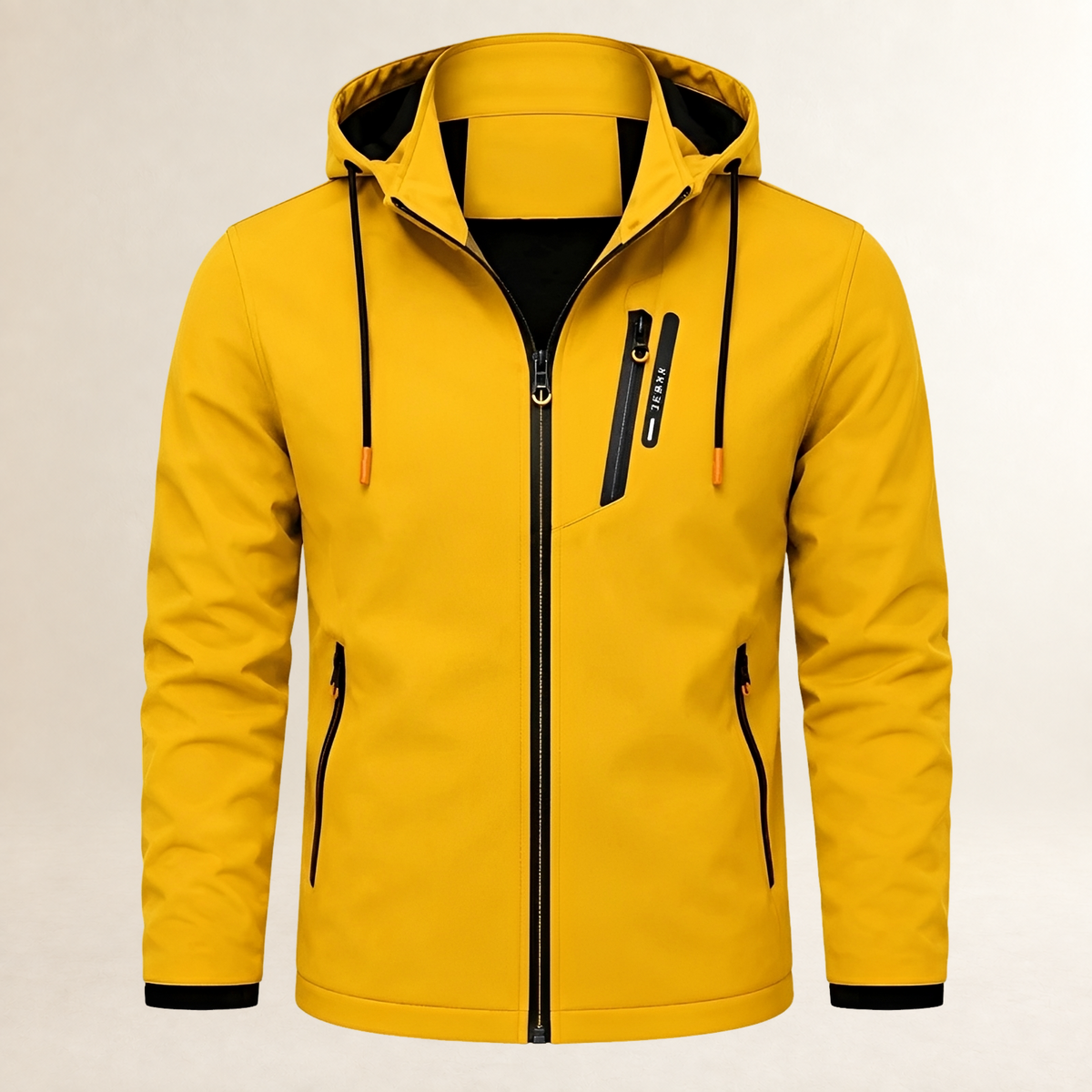 Men's Hoodie Full-Zip with Detachable Drawstring Hood, Chest Zip & Two Zip Pockets