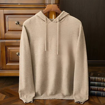 Men's Hoodie with V-Neck and Drawstring - Long Sleeve Pullover