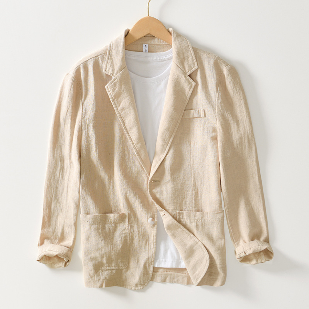 Men's Jacket Notch-Lapel Single-Breasted Two-Button with Patch Pockets - Regular Fit