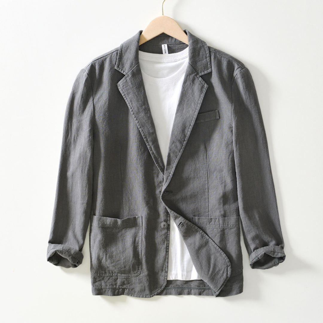 Men's Jacket Notch-Lapel Single-Breasted Two-Button with Patch Pockets - Regular Fit