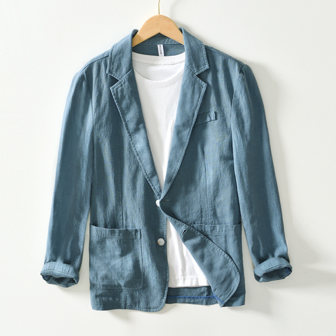 Men's Jacket Notch-Lapel Single-Breasted Two-Button with Patch Pockets - Regular Fit