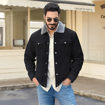 Men's Jacket with Button Closure and Collar - Casual Fit