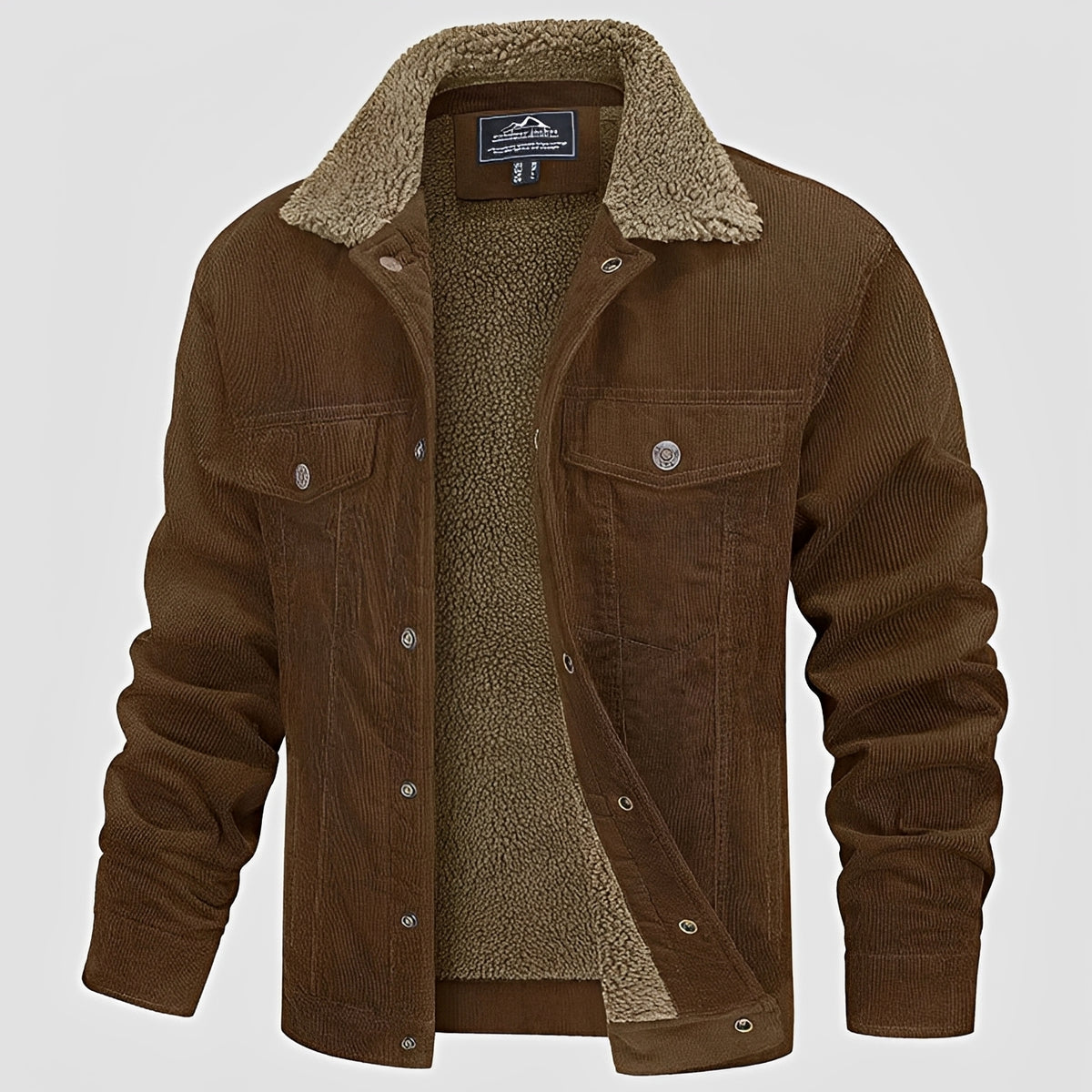 Men's Jacket with Button Closure and Collar - Casual Fit