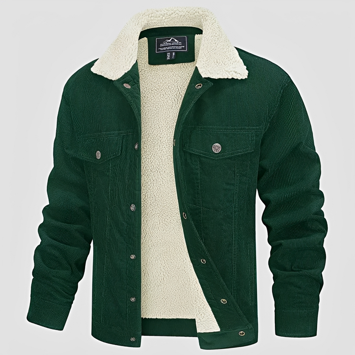 Men's Jacket with Button Closure and Collar - Casual Fit