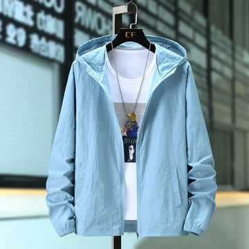 Men's Lightweight Hooded Jacket - Breathable Zip-Up Design