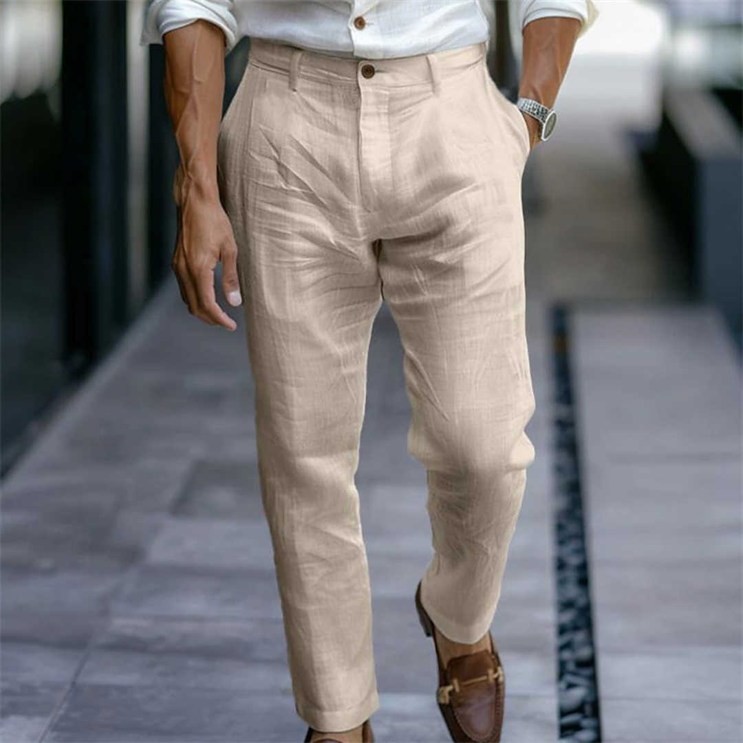 Men's Pants - Tailored Pleated Front, Tapered Ankle-Length Fit