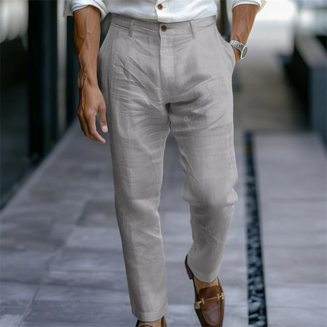 Men's Pants - Tailored Pleated Front, Tapered Ankle-Length Fit