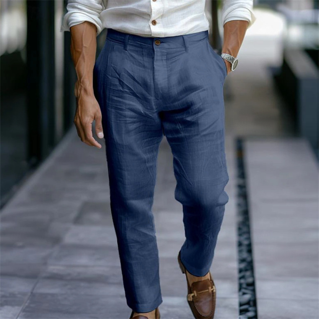 Men's Pants - Tailored Pleated Front, Tapered Ankle-Length Fit