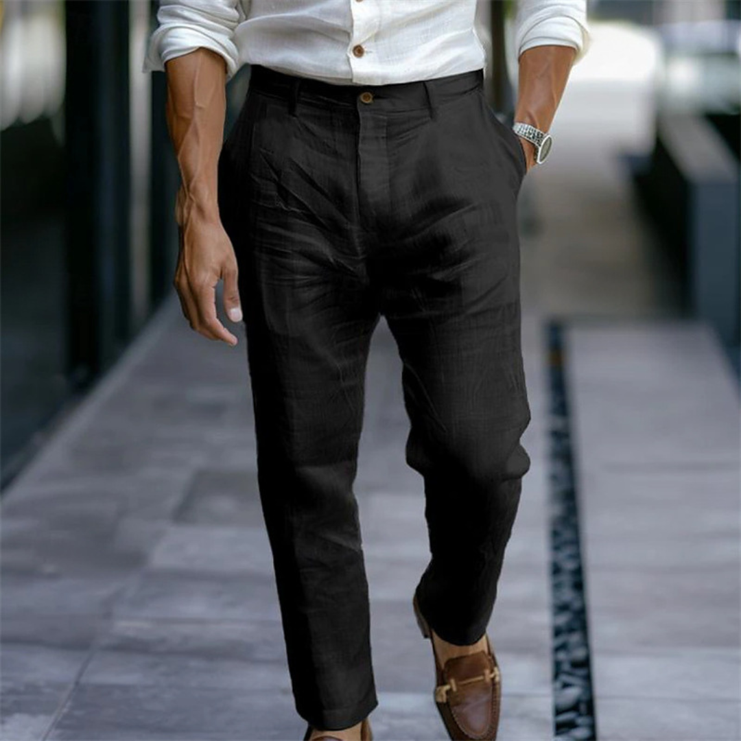 Men's Pants - Tailored Pleated Front, Tapered Ankle-Length Fit