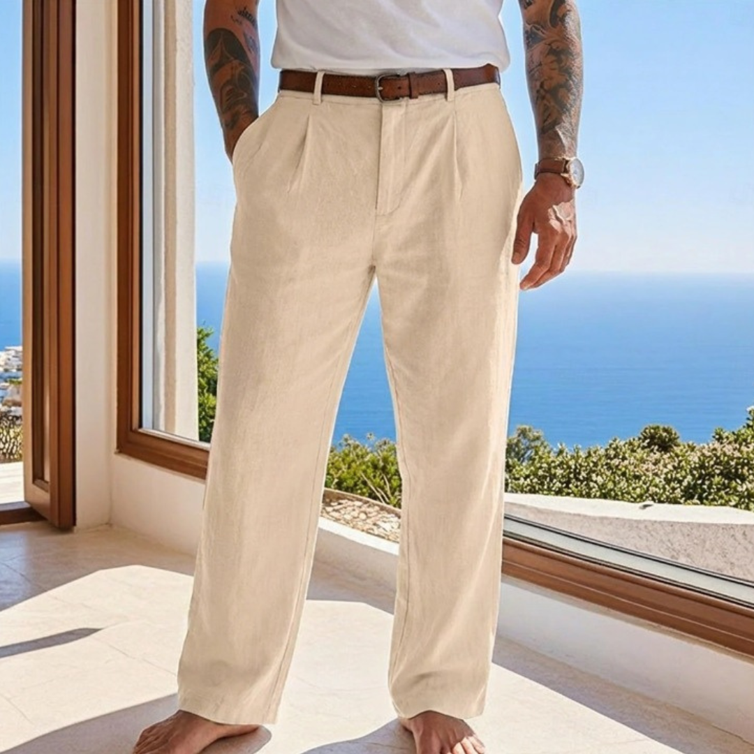 Men's Pleated Front Straight-Leg Pants, Regular Fit, Belt Loops & Side Pockets