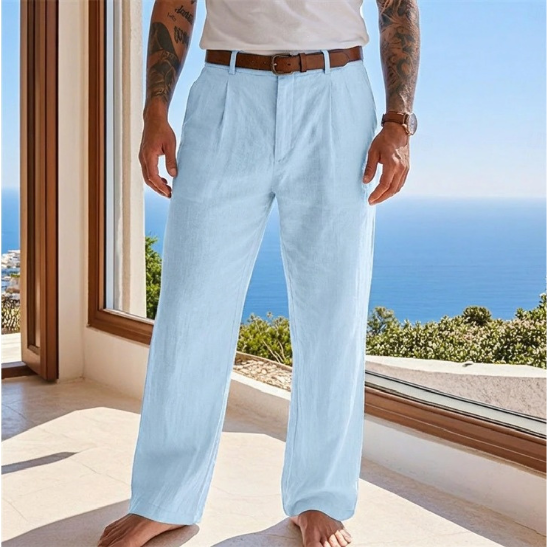 Men's Pleated Front Straight-Leg Pants, Regular Fit, Belt Loops & Side Pockets