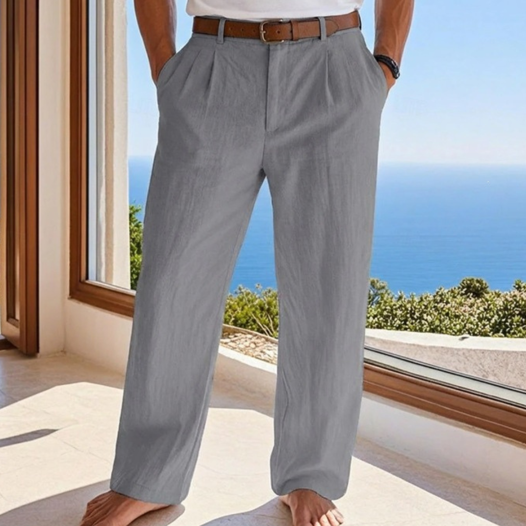 Men's Pleated Front Straight-Leg Pants, Regular Fit, Belt Loops & Side Pockets