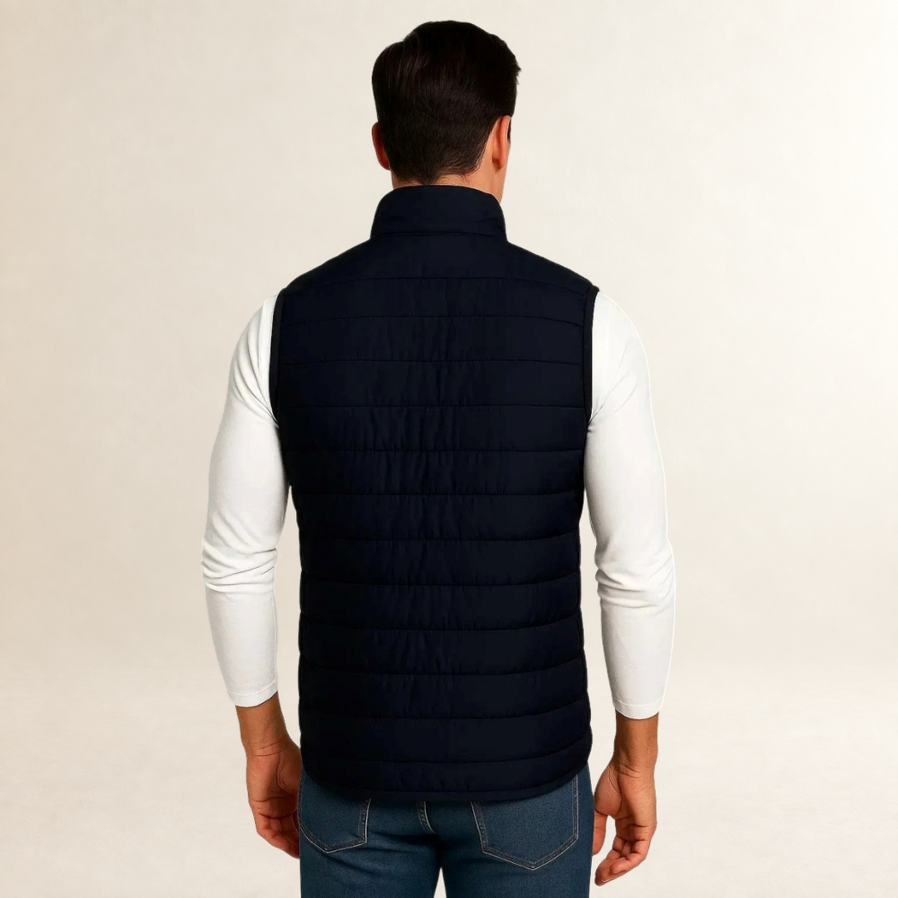 Men's Puffer Vest Sleeveless Jacket with Stand Collar
