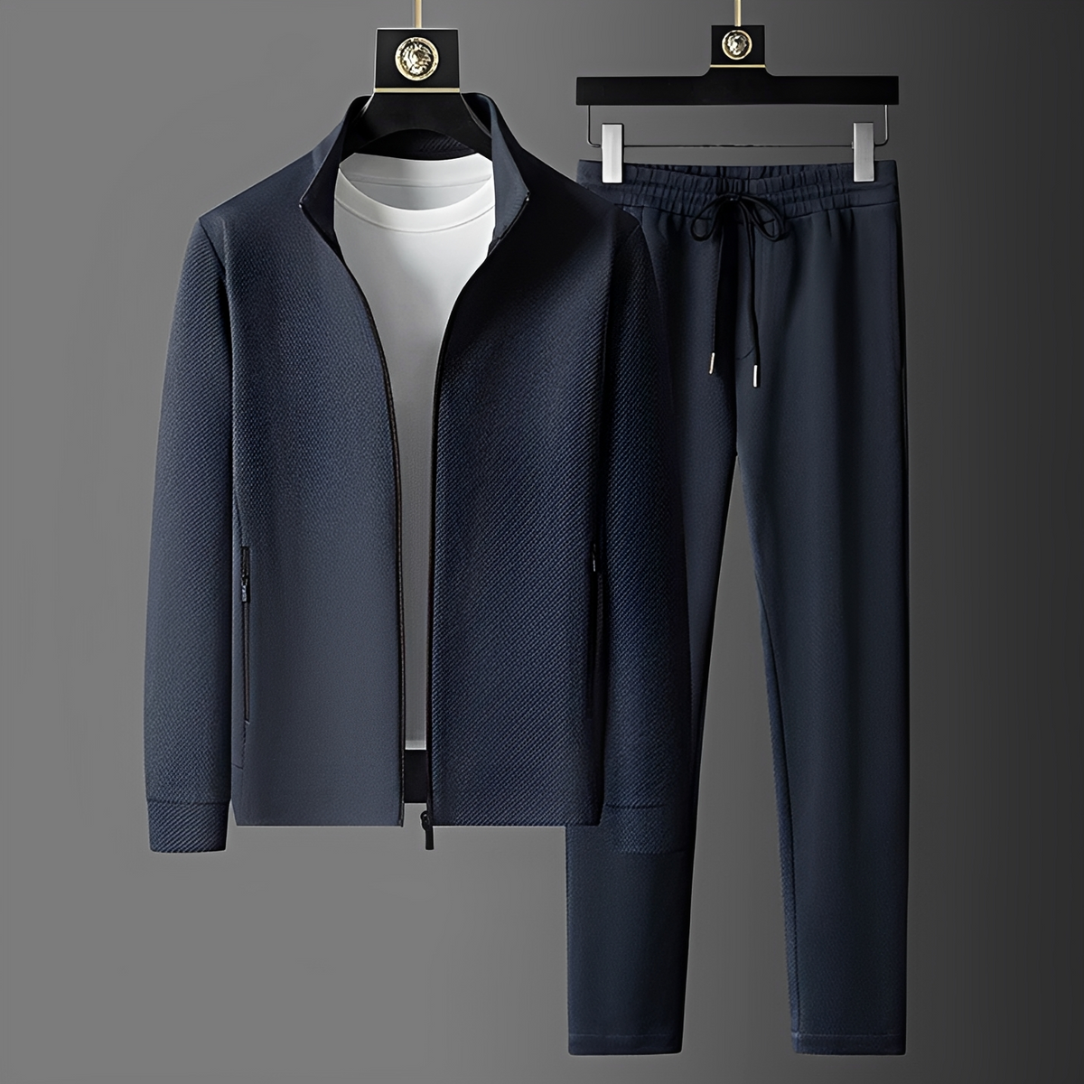 Men's Sports Tracksuit Set Zip Jacket and Pants - Comfortable Fit with Pockets