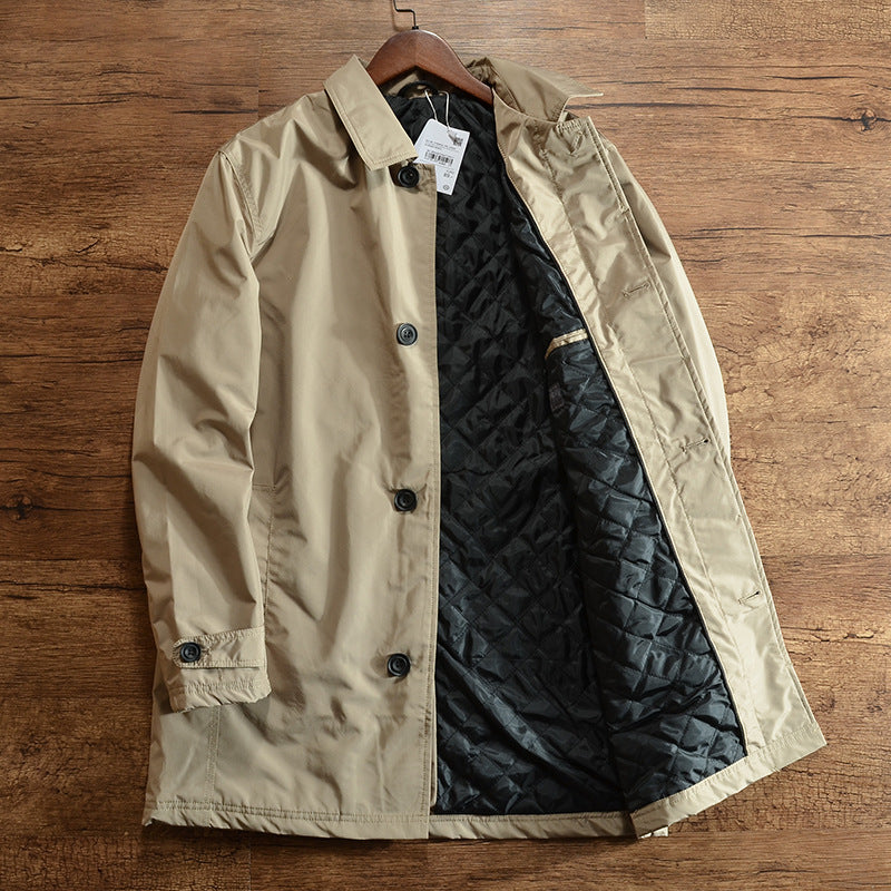 Men's Tailored Overcoat - Insulated, Button Closure, Structured Fit