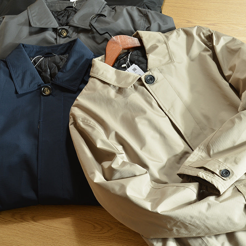 Men's Tailored Overcoat - Insulated, Button Closure, Structured Fit