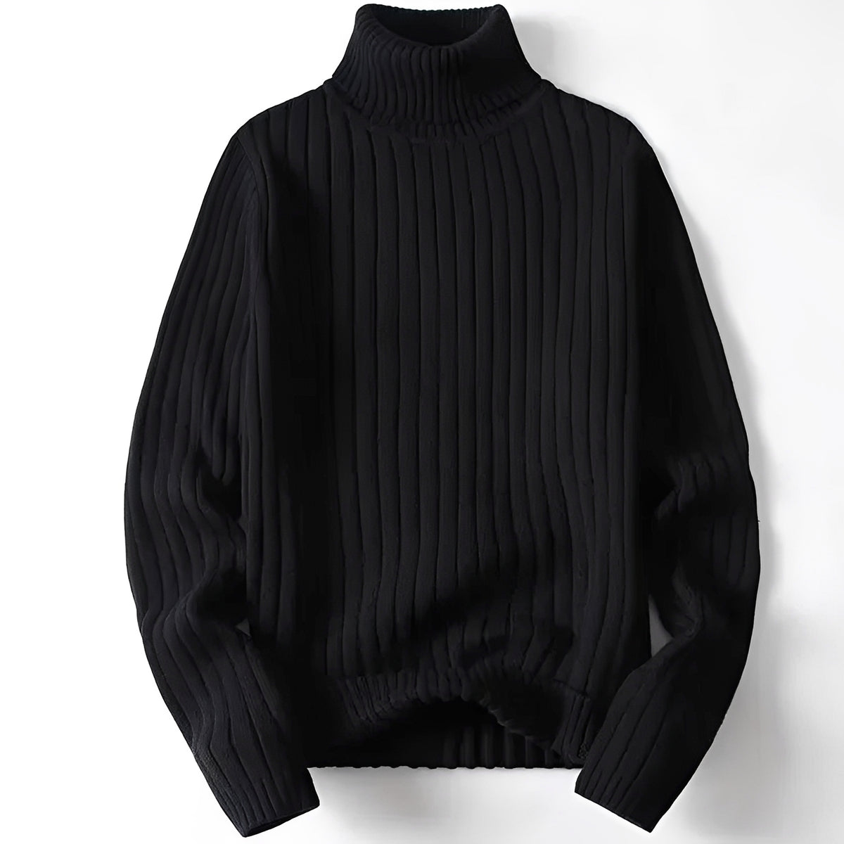 Men's Turtleneck Sweater Ribbed Design - Regular Fit