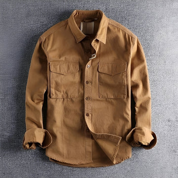 Men's Utility Shirt - Button Closure, Two Chest Pockets, Regular Fit